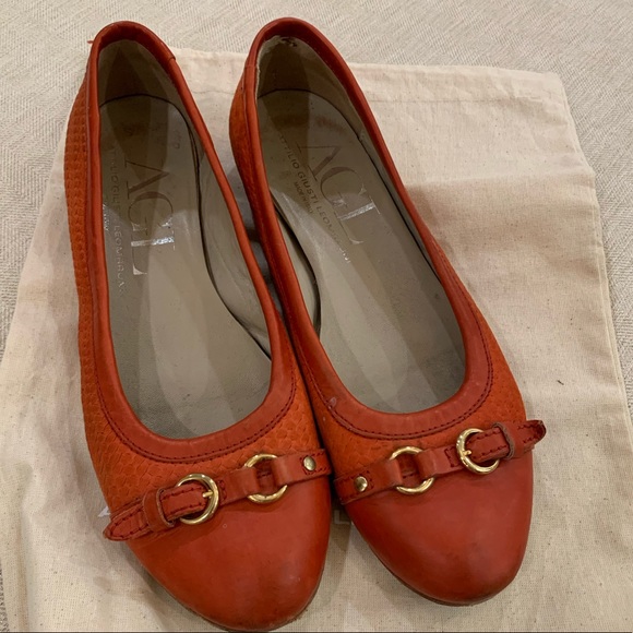AGL Cap Toe Ballet Flat - Orange/Burnt Siena - 8.5 - Picture 2 of 5